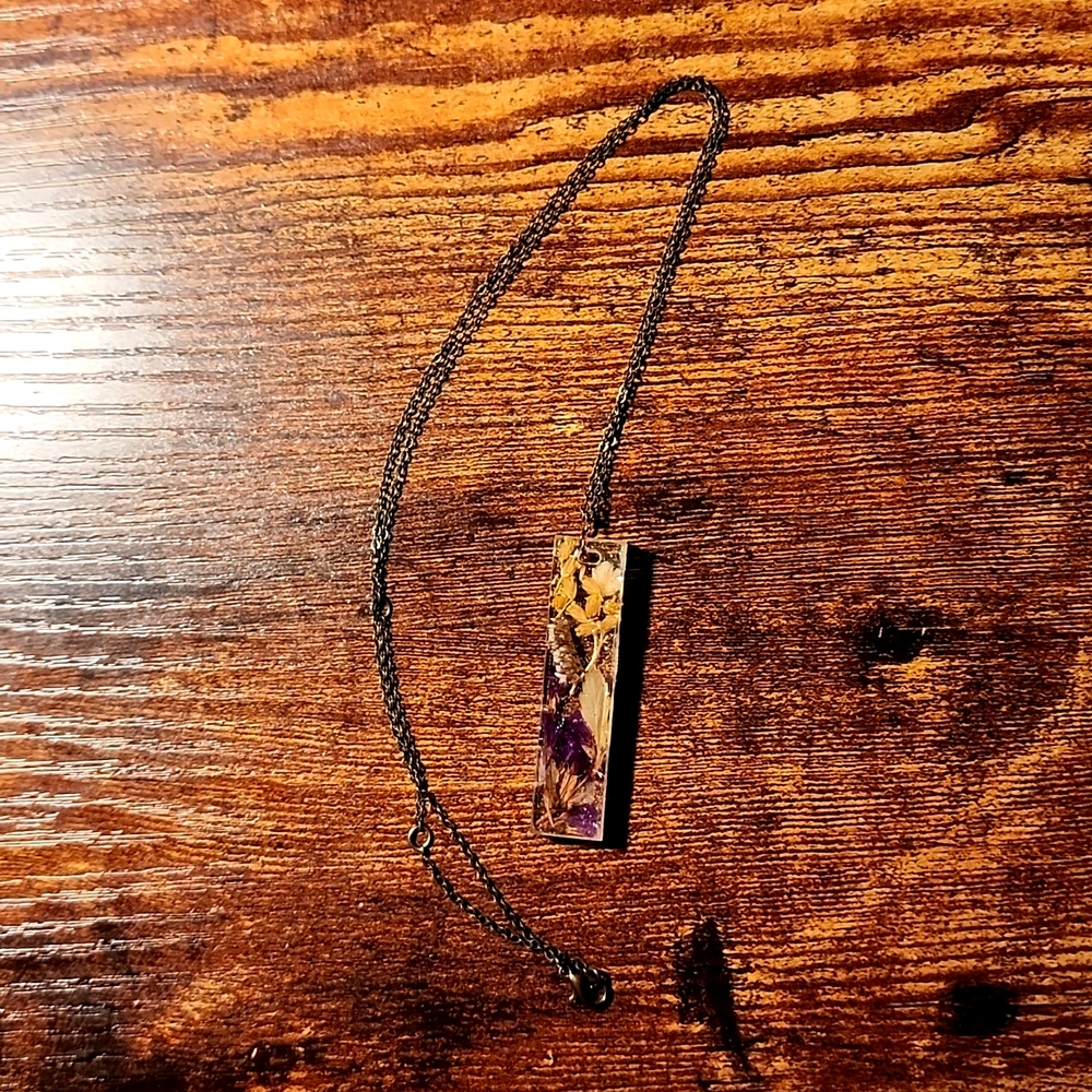 Dried Flower in Resin Necklace